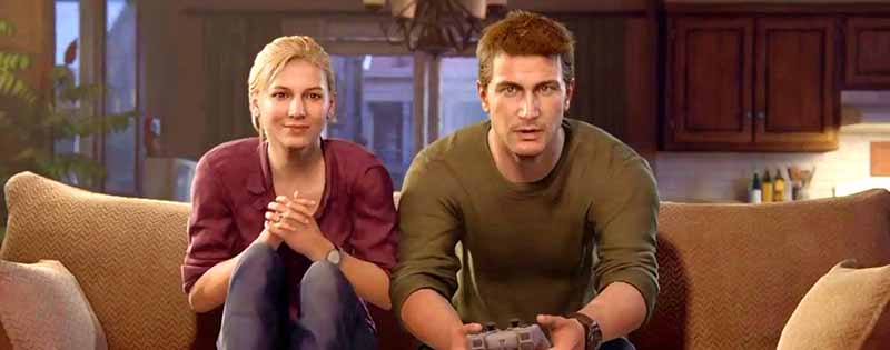 A married couple from the video game Uncharted hanging out while gaming - Writing by GamerZakh